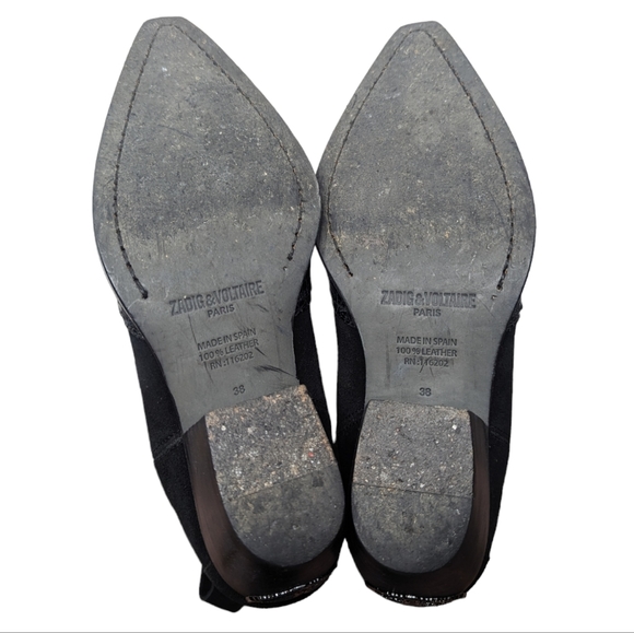 Zadig & Voltaire Black Textured Ankle Booties - Picture 4 of 5